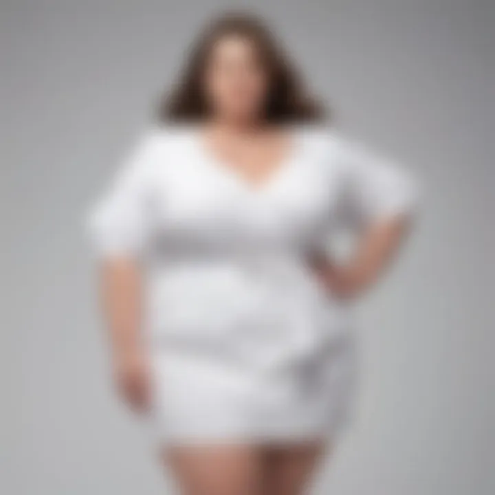 A confident plus size individual showcasing their unique styling in all white.