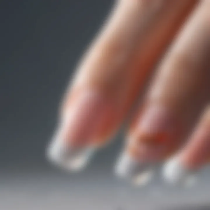 Close-up of a flawless hot tip nail application technique