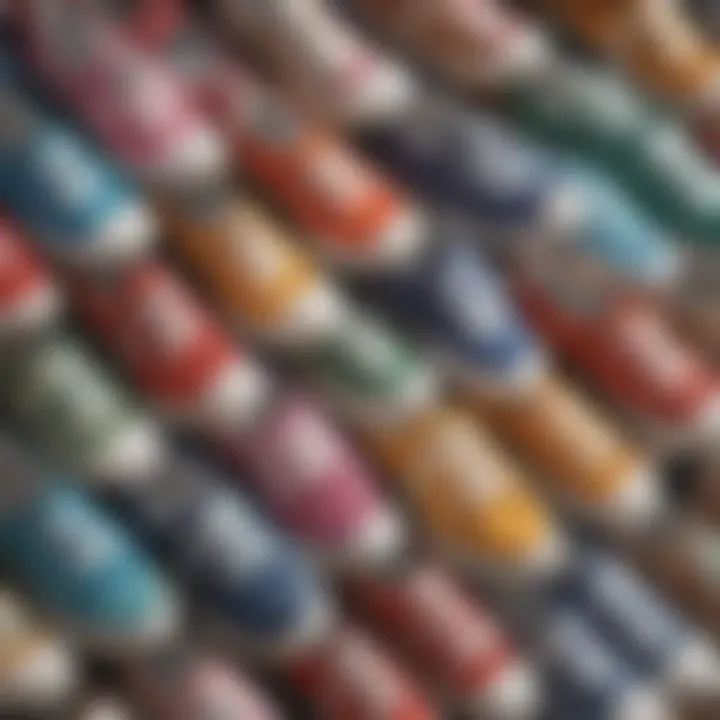 A variety of non-slip canvas shoes highlighting different colors and patterns