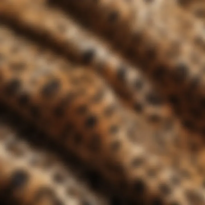 Close-up of leopard print fabric showcasing texture