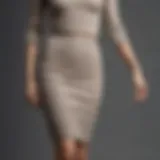 Elegant rib knit pencil skirt showcased on a model