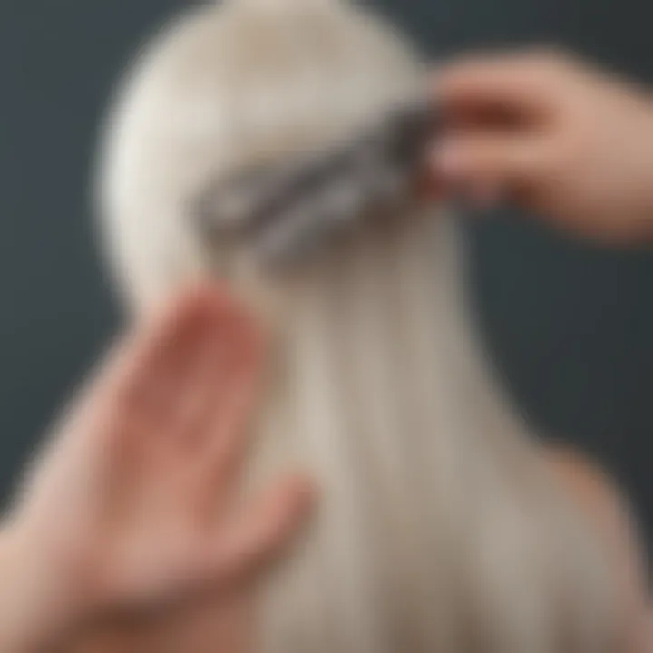 A hand selecting the ideal hair extension clip suited for a specific hair type