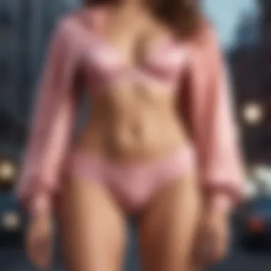 Trendy Outfit with Silk Brazilian Panties Trendy ensemble featuring silk Brazilian panties as a centerpiece