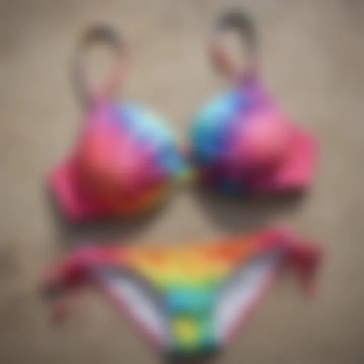 Fashionable tie dye push up bikini paired with accessories