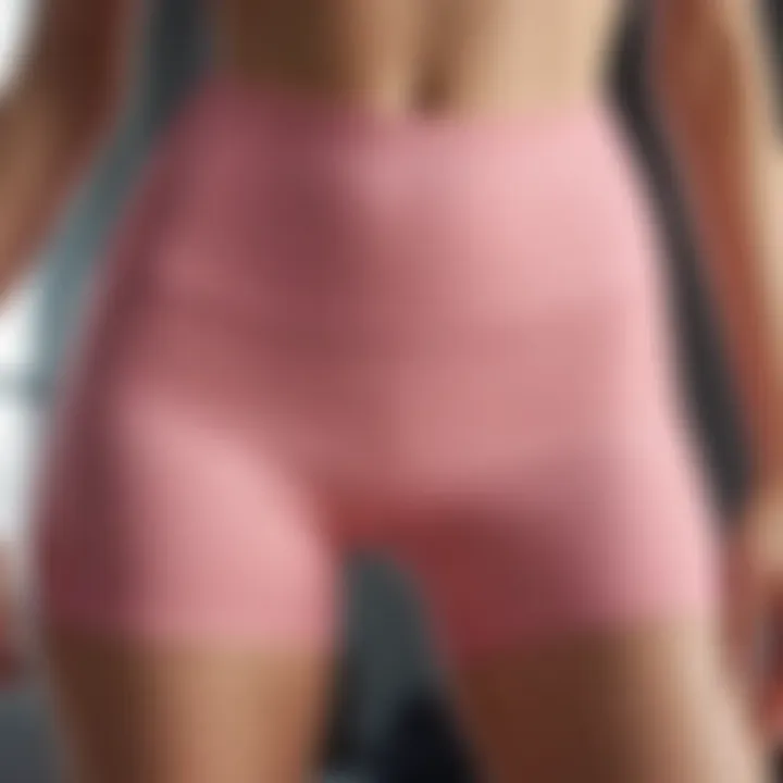 Close-up of high-quality fabric used in yoga shorts